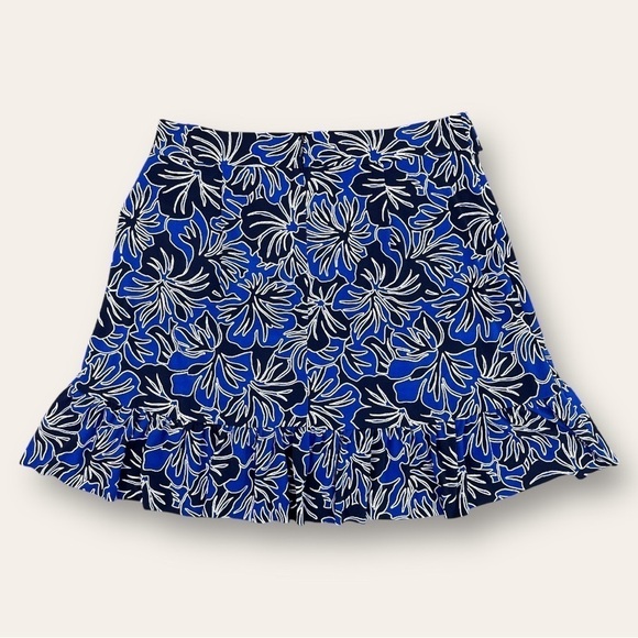 MICHAEL Michael Kors Blue Floral Ruffled Skirt Size M - Picture 7 of 13